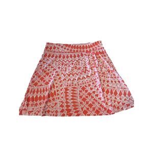 Title Nine 9 Women's Size L Breeze Skirt Coral Orange & Pink Geometric Print EUC